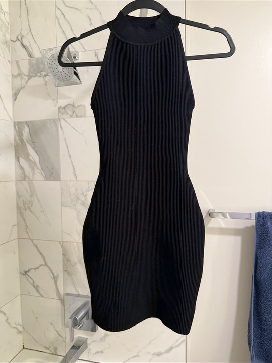 Aritzia Dresses & Skirts - Aritzia Babaton Black Ribbed Halter Mini Dress